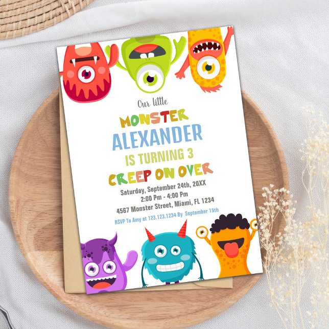 Monster Birthday Invitations, Monsters one eye Invitation (Monster Birthday Invitations, Monsters one eye Invitation)