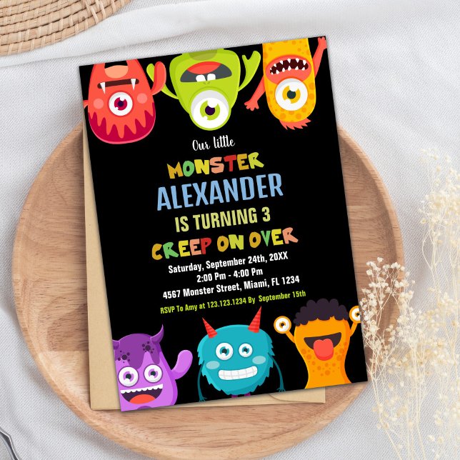 Monster Birthday Invitations, Monsters one eye Invitation (Monster Birthday Invitations, Monsters one eye Invitation)