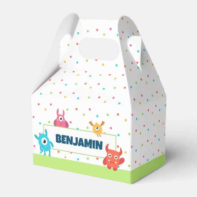 Monster Birthday Party Favor Boxes (Front Side)
