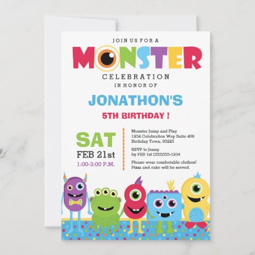 Monster Birthday Party Invitation