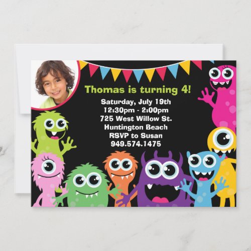 Monster Birthday Party Invitation