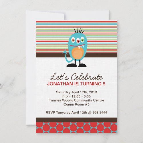 Monster Birthday Party Invite