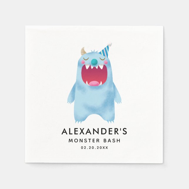 Monster Birthday Party Napkins (Front)