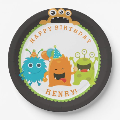 Monster Birthday Party Paper Plates