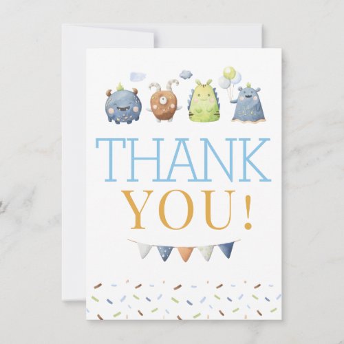 Monster Birthday Thank you card