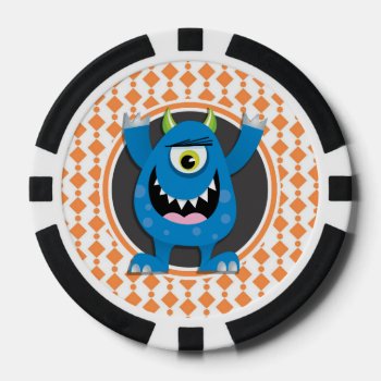 Monster Blue Poker Chips by doozydoodles at Zazzle