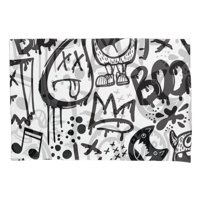 Monster Boys: Hand Drawn Pattern Pillow Case (Front)