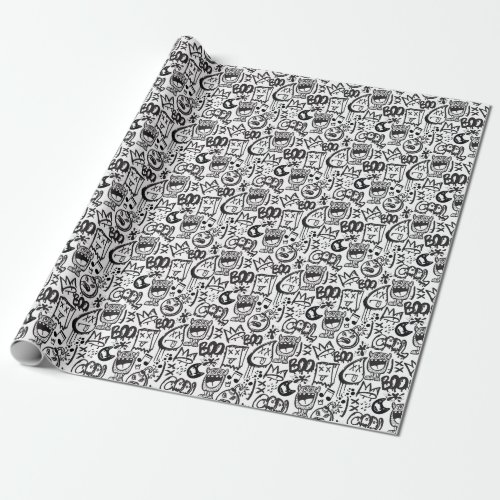 Monster Boys Hand Drawn Pattern Wrapping Paper