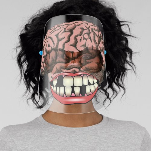 Monster brain halloween costume party face shield