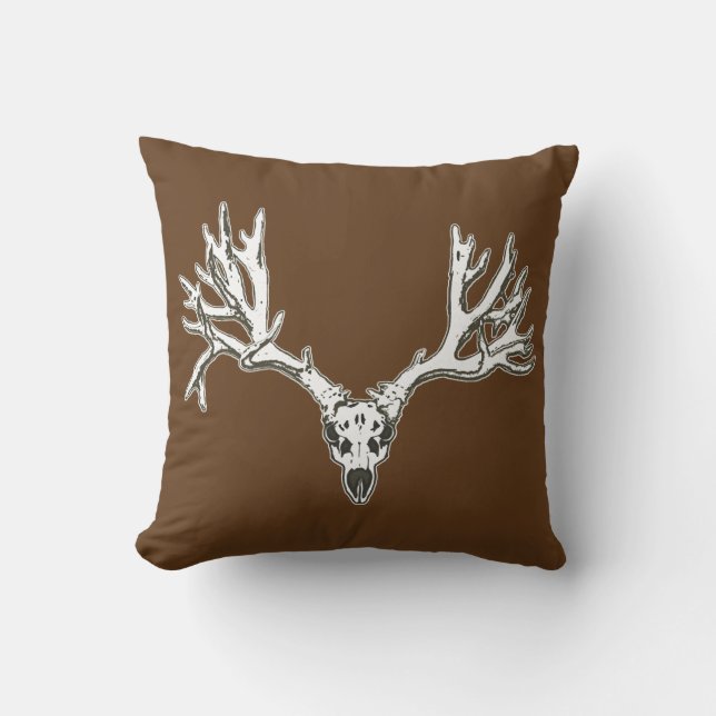 Monster buck deer skull throw pillow (Front)