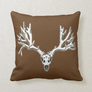 Monster buck deer skull throw pillow