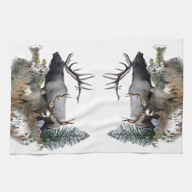 Monster bull trophy buck kitchen towel (Horizontal)
