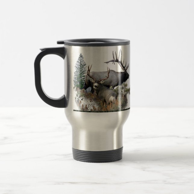 Monster bull trophy buck travel mug (Left)