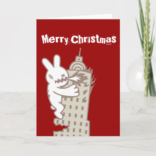 Monster Bunny is Coming Christmas Card (Front)