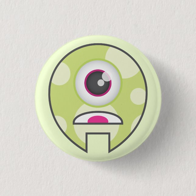 Monster Button: Cyclops Pinback Button (Front)