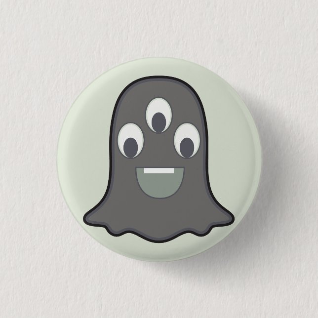 Monster Button: Ghost Pinback Button (Front)
