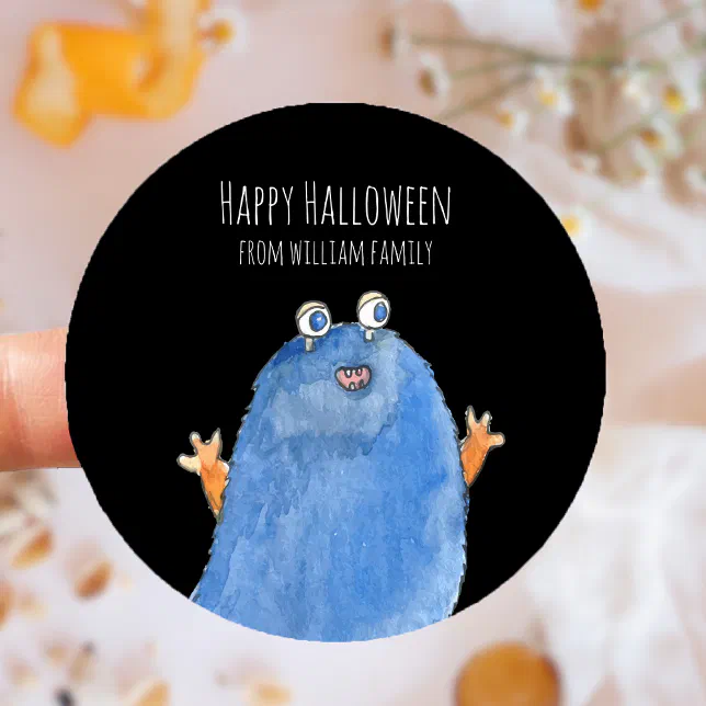 Monster Candy Happy Halloween Classic Round Sticker | Zazzle