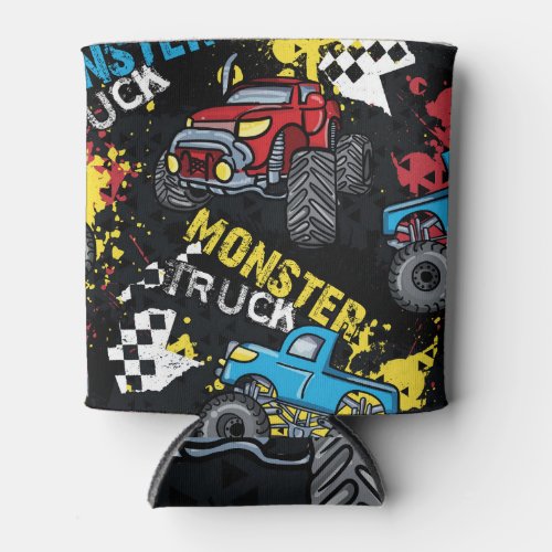 Monster Car Abstract Childish Pattern Can Cooler
