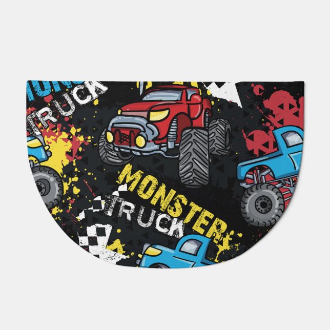 Monster Car: Abstract Childish Pattern Doormat (Front)