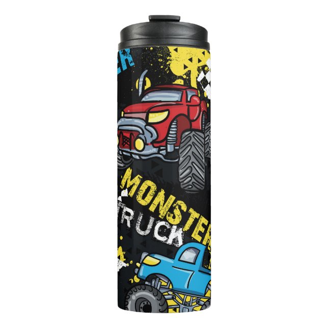 Monster Car: Abstract Childish Pattern Thermal Tumbler (Front)