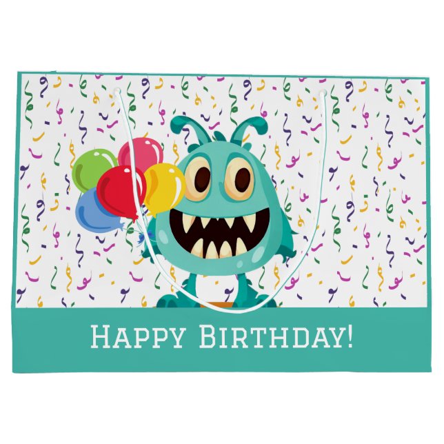 Monster/Cartoon/alien Large Gift Bag (Back)