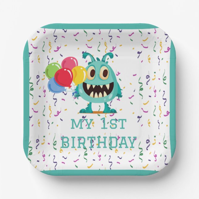 Monster/Cartoon/alien Paper Plates (Front)