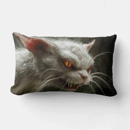 Monster cat lumbar pillow