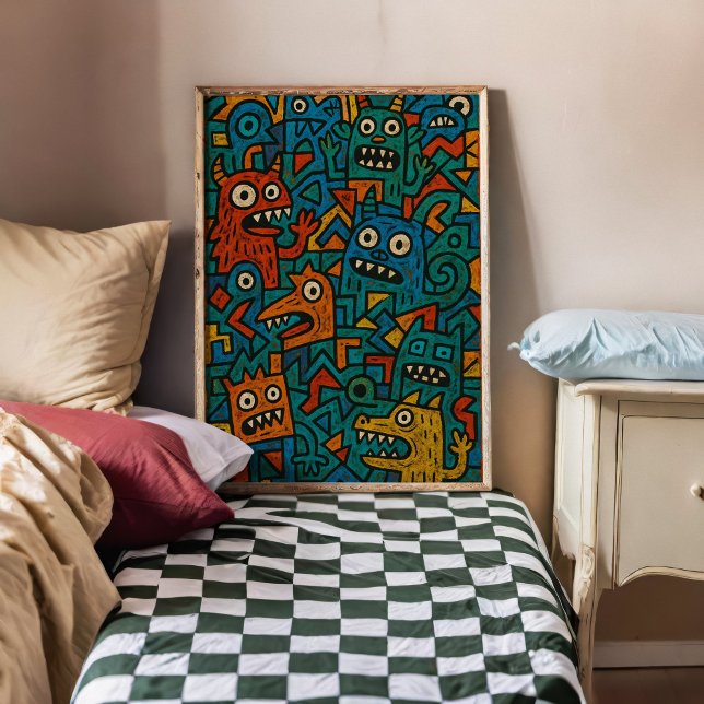 Monster Chaos Fun Artsy Wall Poster Print (Creator Uploaded)