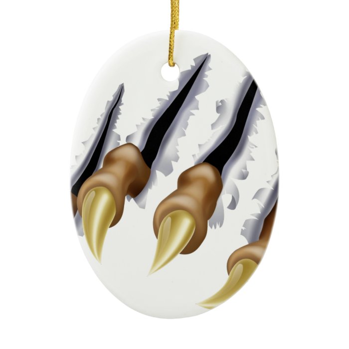 Monster claw scratch christmas ornaments