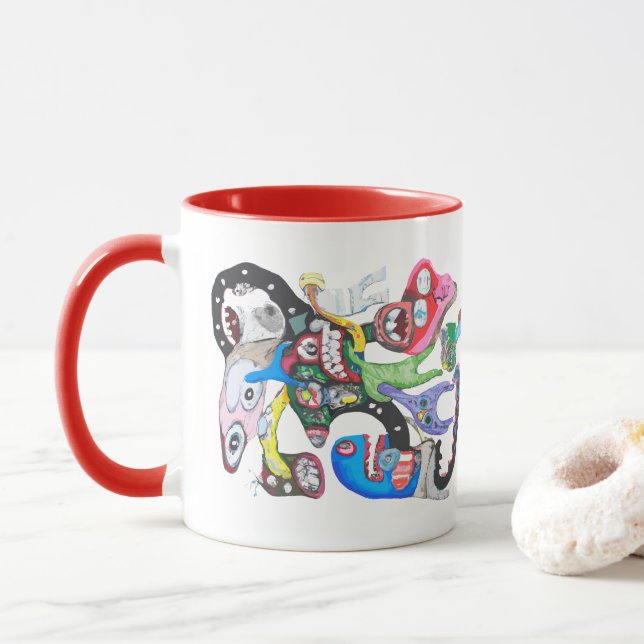 Monster collage mug (With Donut)
