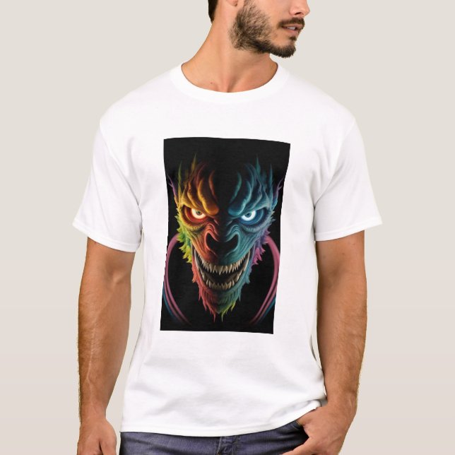 Monster colorful glitch horror scary t-shirt (Front)