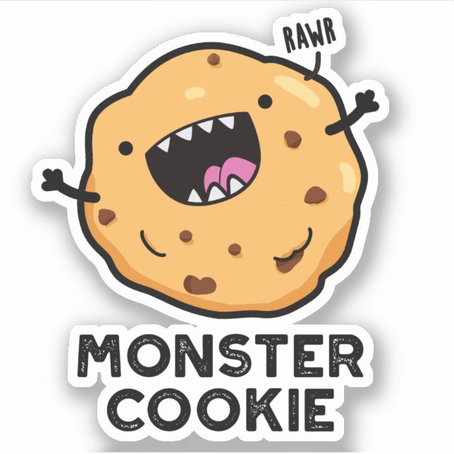 Monster Cookie Funny Food Pun  Sticker (Front)