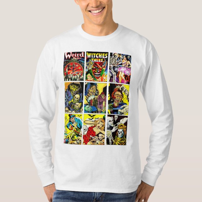 monster creatures witches zombies horror comics T-Shirt (Front)