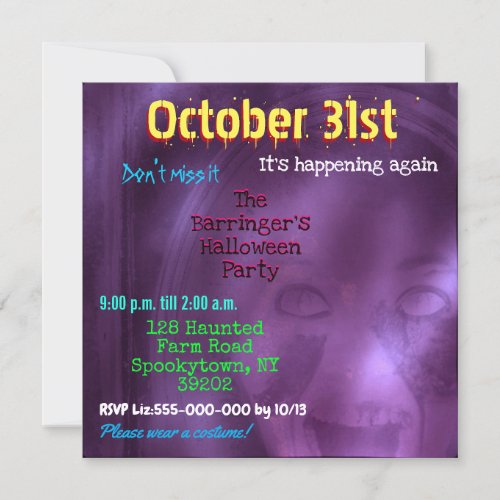 Monster Creepy Costume Party Halloween Invitation