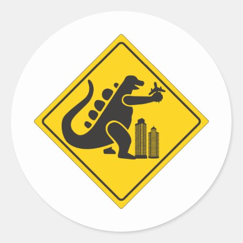 Monster Crossing Classic Round Sticker