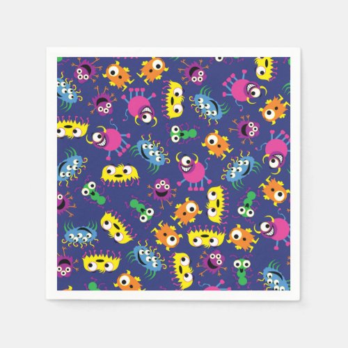 Monster Cute Funny 1st Birthday Party Theme Napkins
