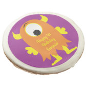 Monster Cute Funny 1st Birthday Party Theme Sugar Cookie (Angled)
