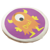 Monster Cute Funny Kids Birthday Party Theme Sugar Cookie (Angled)