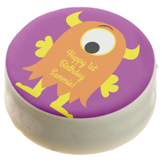 Monster Cute Kids Birthday Party Theme Chocolate Covered Oreo (Angled)