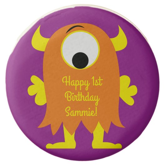 Monster Cute Kids Birthday Party Theme Chocolate Covered Oreo (Front)