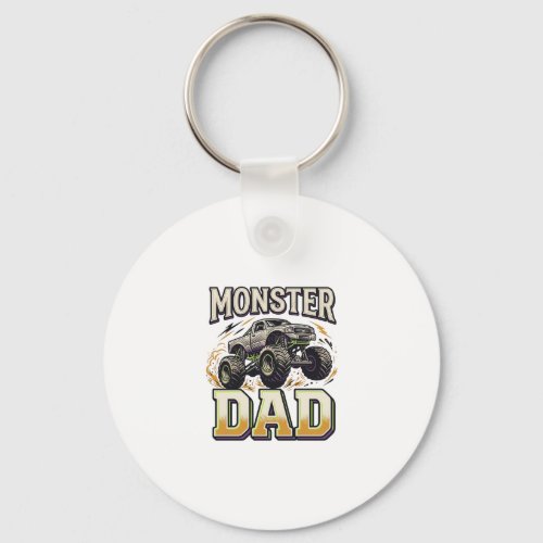 Monster Dad Monster Truck Vintage Vector Shirt Des Keychain