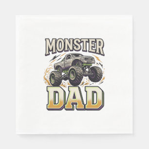 Monster Dad Monster Truck Vintage Vector Shirt Des Napkins