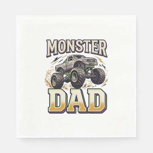 Monster Dad Monster Truck Vintage Vector Shirt Des Napkins