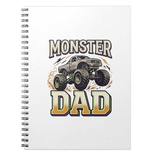 Monster Dad Monster Truck Vintage Vector Shirt Des Notebook