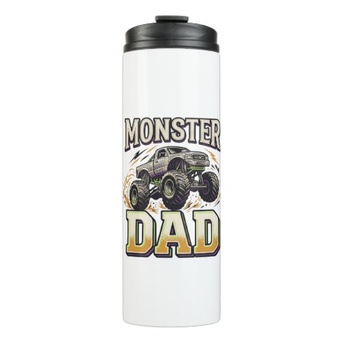 Monster Dad Monster Truck Vintage Vector Shirt Des Thermal Tumbler