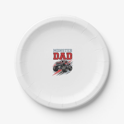 Monster Dad Vintage Monster Truck Shirt Design_1 Paper Plates