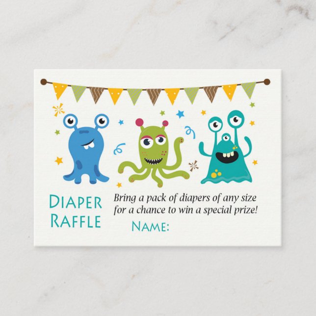 Monster Diaper Raffle Tickets (Front)