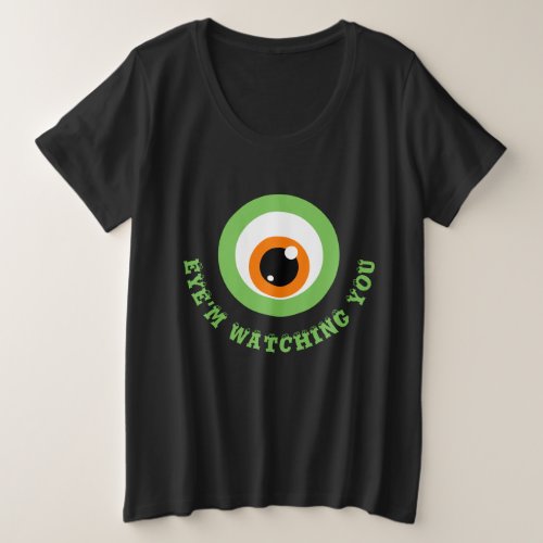 Monster Eye Pun Plus Size T_Shirt