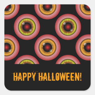 Monster Eyeballs Pattern Square Sticker