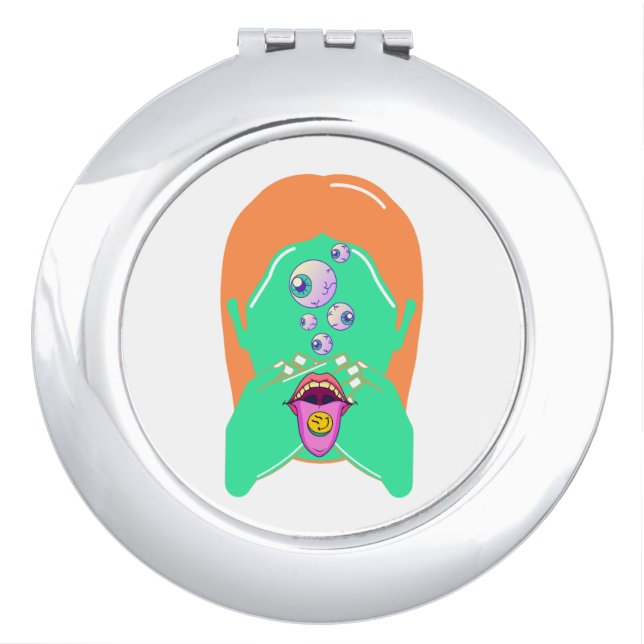 monster face compact mirror (Front)
